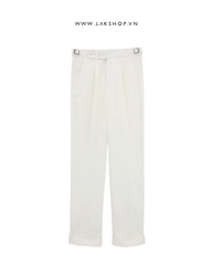 Cream White Striped Trouser