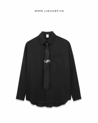 Áo Oversized Black with Star Tie Shirt