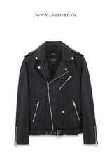Áo Pull&Bear Faux Leather Biker Jacket (authentic / chính hãng) cs9