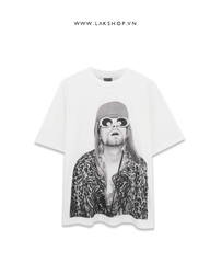 Sajnt Mjchael Print Kurt Cobajn White T-shirt