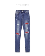 Amjrj Blue with Red  Patch Jeans