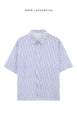 Dj0r Oblique Short-Sleeved Blue Shirt