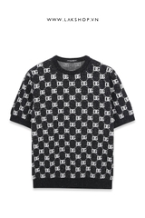 Áo DG Monogram Black Glitter Knit T-shirt  cx2