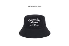 Chrjstjan Djor Atelier Black Cotton Canvas Bucket Hat