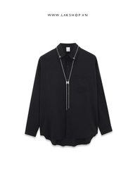 Oversized with M Chain Black Shirt
