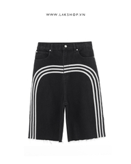 3-Stripe Jorts Black Denim Short