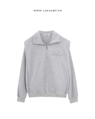 Áo Grey Zipped Polo Sweatshirts cs2
