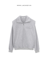 Grey Zipped Polo Sweatshirts cs2