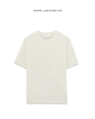 Cream White Rope Knitted T-shirt