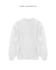 Áo Oversized White with Thick Embossed Sweatshirt cs2