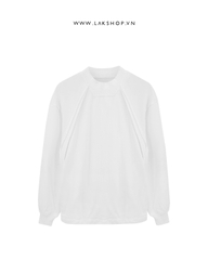 Áo Oversized White Embossed Hemmed  Sweatshirts cs2