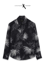 Áo Lak Studios Fan Palm x Paisley Black Silk Shirt  cx5