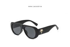 Palm Sierra Round-Frame Sunglasses in Black