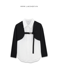 Áo Black & White Layer Shirt with Belted