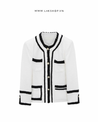 White with Trim Tweed Jacket cs3