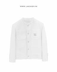 White Bling Pocket Tweed Jacket cs3