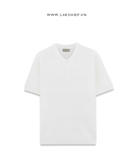 White Stripe V-Neck Knit T-shirt