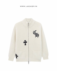 Chr0me Heart White Cross Cardigan cs2