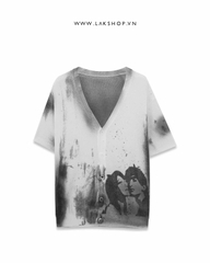 Áo Grapphic Print Cardigan T-shirt