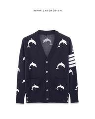 Áo Navy Dolphin Intarsia V-Neck 4-Bar Cardigan cs2