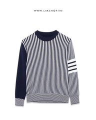 Navy Striped Motif 4-bar Sweater cs1