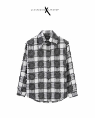 Áo Lak Studios Grey Check Tassels Shirt