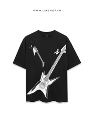 Guitar Print Black Tshirt