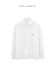 Oversized White Faux Fur Shaggy Shirt