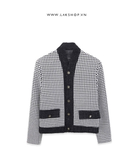 Áo Lak Studios V-neck Glitter Houndstooth Jacket cs2