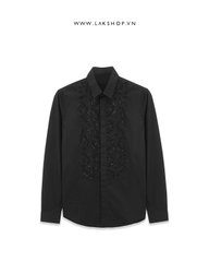 Embroidered Black Stones Black Shirt