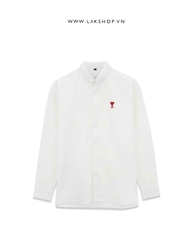 AMl De Coeur Oxford Shirt in White