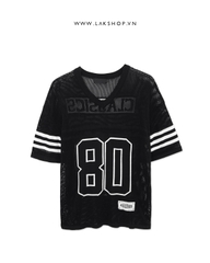 Black Number 80 Classic Knit Mesh T-shirt