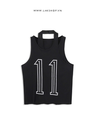 Oversized 11 Double Tanktop in Black