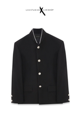 Áo Lak Studios Black Mandarin Collar 4 Buttons Jacket cs9