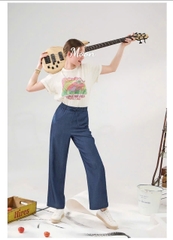 Quần Denim Ống Suông Xuất Hàn