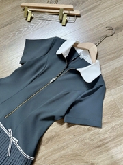 Đầm Phối Xếp Ly CK màu Xám