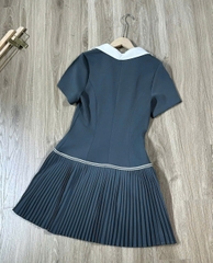 Đầm Phối Xếp Ly CK màu Xám