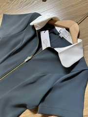 Đầm Phối Xếp Ly CK màu Xám