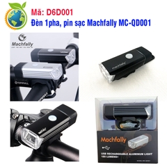 Đèn xe đạp: Đèn 1 pha, pin sạc Machfally MC QD001 EOS100, Mã hàng D6D001, lắp phía trước tay lái