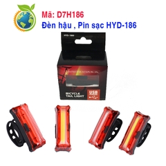 Đèn xe đạp: Đèn hậu pin sạc HYD 186, mã sản phẩm D7H186