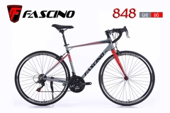 Xe đạp đua FASCINO 848: Khung Nhôm KHÔNG mối hàn, Groupset SHIMANO 3x7 tốc độ, Phanh V, Vành nhôm, Bánh 700 QUÁ ĐẸP - GIÁ BÌNH DÂN