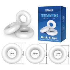 Vòng đeo chống xuất tinh sớm Cock Rings tròn đặc trắng