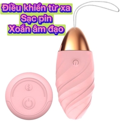 Trứng rung không dây xoắn hồng sạc Pin USB