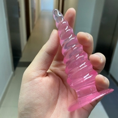 Phích cắm hậu môn Silicon hình xoắn ốc Butt Plug BDSM