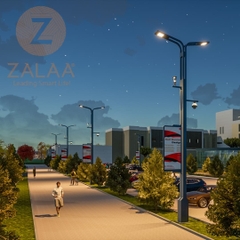 Cột Đèn Đường Thông Minh ZALAA Smart Poles Gồm 5 tính năng Chiếu sáng, Camera, Bảng LED, Phát Wifi, Báo động