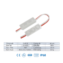 Chip LED Module dòng Mini3 2835 Samsung SiD IP68, Bảo hành 3 năm