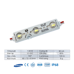 Chip LED SamSung 2835 Module 3 Bóng SiD IP68, Bảo hành 3 năm