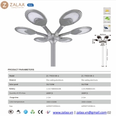 Đầu Đèn LED Sân Vườn Năng Lượng Mặt Trời c ZALAA Solar Garden Cho cột cao 6-10m Chiếu sáng đường phố Smart City