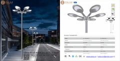 Đầu Đèn LED Sân Vườn Năng Lượng Mặt Trời c ZALAA Solar Garden Cho cột cao 6-10m Chiếu sáng đường phố Smart City