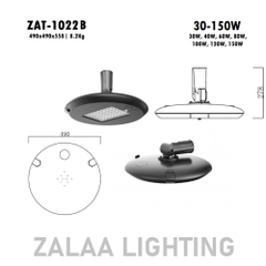 Đèn LED Chiếu Sáng Cảnh Quan Công Viên ZAT-1022B - Phù Hợp Cột Từ 3-6M với Công suất Từ 30W đến 150W
